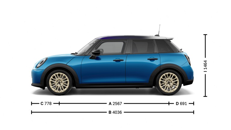 MINI Cooper 5 vrata - dimenzije - uvodna slika